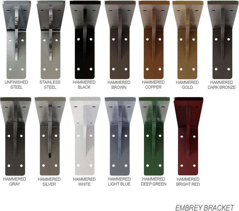 Ekena Millwork BKTM02X08X04EBPBL Steel Bracket Embrey, 2"W x 8"D x 4 1/4"H, Powder Coated Black - Image 5